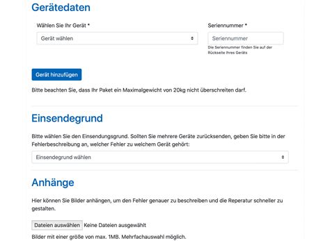 only rücksendeportal einrichten.